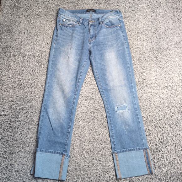 Buffalo David Bitton Jeans Women 26 Blue Mid Rise Cropped Stretch Preppy Denim - Picture 3 of 10